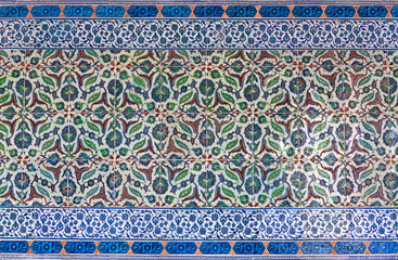 Ancient Iznik lapis tiles with floral pattern