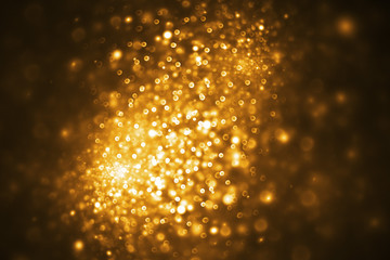 Abstract gold bokeh background. Fractal art. 3d rendering.