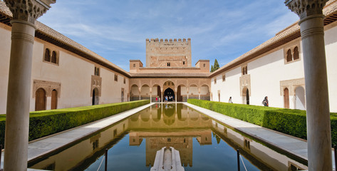 Myrtenhof, Nasridenpalast, Alhambra, Granada, Andalusien, Spanien