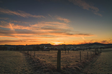 Sonnenaufgang auf der Schw&auml;bischen Alb