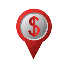 pin pointer location with symbol crypto money