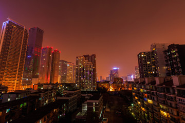 Fototapeta na wymiar Chengdu China bei Nacht