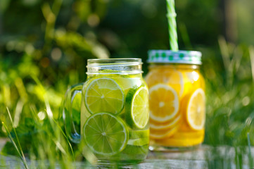 Lemonade in a glass jar