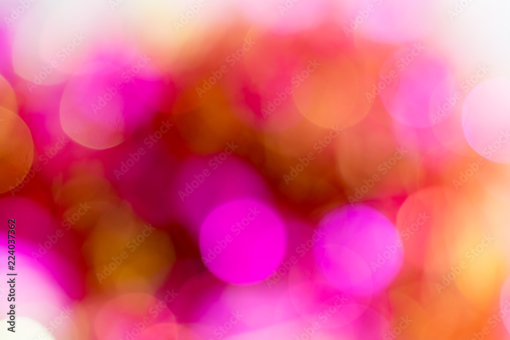 Wall mural bright fuchsia bokeh lights. space for text. abstract background.
