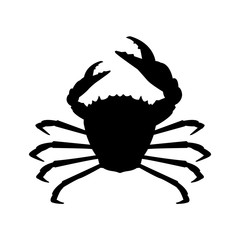 Crab icon, silhouette, logo on white background