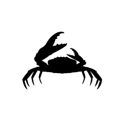 Crab icon, silhouette, logo on white background