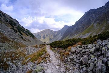 hiking trail in tatra mountains in Slovakia