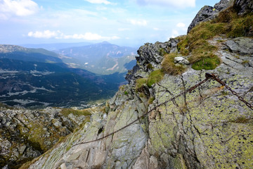 hiking trail in tatra mountains in Slovakia