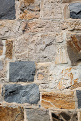 Wall of Stones of Many Colors and Shapes