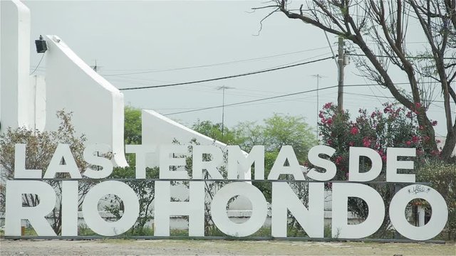 Welcome Sign to the Termas de Rio Hondo City, Santiago del Estero (Argentina).