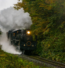 Fototapeta na wymiar steam locomotive Fukushima Japan