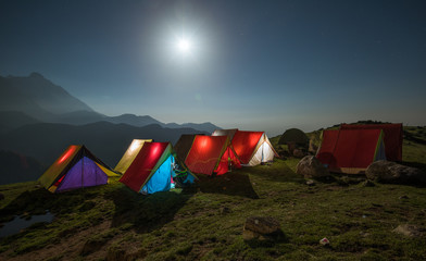 camping in the mountains