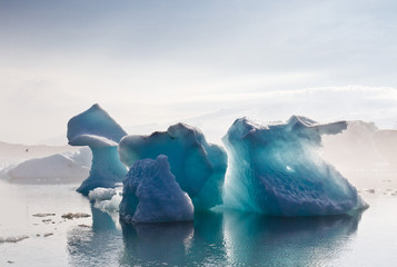 Icebergs in Jokulsarlon glacial lagoon, Iceland