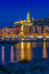 Old town architecture of Menton on French Riviera