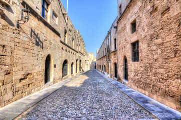Fototapeta na wymiar Street of the Knights, Rhodes old town, Greece
