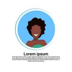 african american woman avatar happy lady face profile female cartoon character portrait isolated flat copy space vector illustration