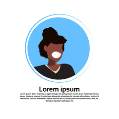 african american woman avatar happy lady face profile female cartoon character portrait isolated flat copy space vector illustration