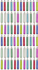 cute colorful pens pattern in cartoon style