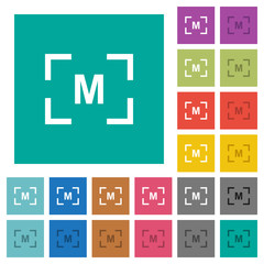 Camera manual settings mode square flat multi colored icons