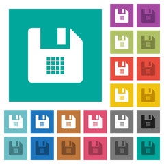 File grid view square flat multi colored icons