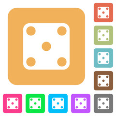 Domino five rounded square flat icons