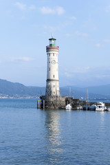 Lindau, Bodensee, Hafeneinfahrt, Leuchtturm