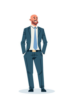 businessman holding hands pocket business man office worker male cartoon character isolated flat full length vertical vector illustration