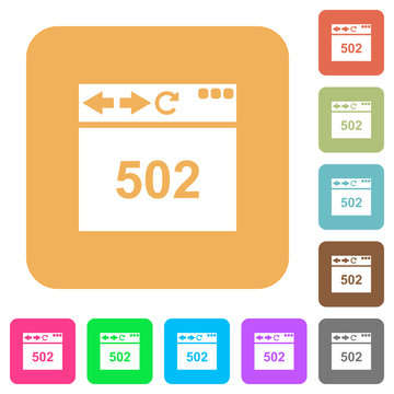 Browser 502 Bad gateway rounded square flat icons