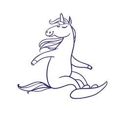 Unicorn on snowboard