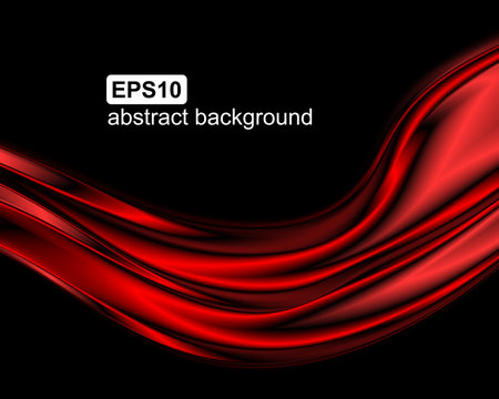 Abstract red waves background. Vector illustration. © samarets1984