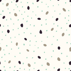 Beautiful abstract seamless repeating pattern. Hand painted artistic style with chaotic paint elements. Perfect for textile, wrapping, web and all kind of decorative projects. Vector illustration.