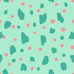 Beautiful abstract seamless repeating pattern. Hand painted artistic style with chaotic paint elements. Perfect for textile, wrapping, web and all kind of decorative projects. Vector illustration.