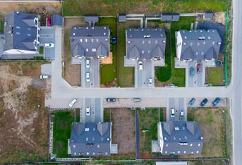 Aerial view of suburb near Gdansk (Poland).g