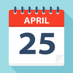 Fototapeta premium April 25 - Calendar Icon