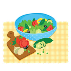 Cut vegetable and fruit set. Cooking process vector illustration
