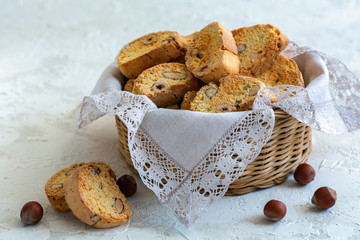 Traditional Italian cookies with nuts.