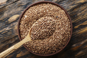 raw buckwheat in a plate