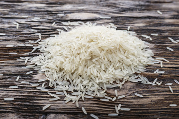 raw rice on the table