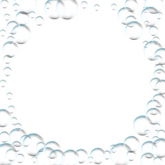 Frame for processing of transparent bubbles. Background of air bubbles