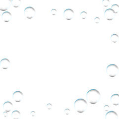 Frame for processing of transparent bubbles. Background of air bubbles