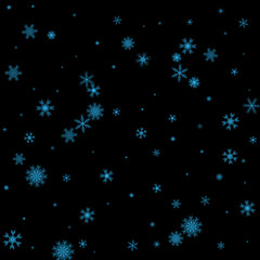 Christmas falling snow vector isolated on dark background. Snowflake decoration effect. Xmas snow flake pattern. Magic snowfall texture. Winter snowstorm backdrop illustration.