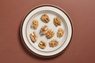 Few walnuts in a plate