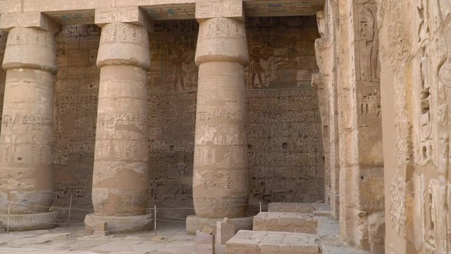 Temple of Medinet Habu. Egypt, Luxor. The Mortuary Temple of Ramesses III at Medinet Habu is an important New Kingdom period structure in the West Bank of Luxor in Egypt.