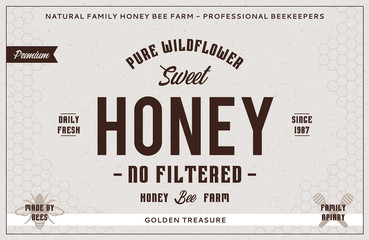 Honey label and packaging design template