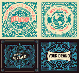 Set of 4 vintage labels