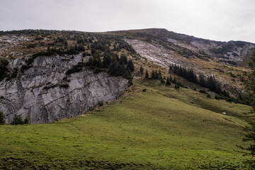 Naklejka premium Hiking trail in Switzerland (mountains)