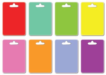 Set stickers. Vector collection colors blank stickers with holes.