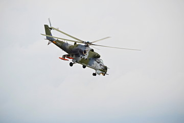 Helicopter MI-35/ SIAF Sliac - 2018 September 1 air day helicopter flying MI-35