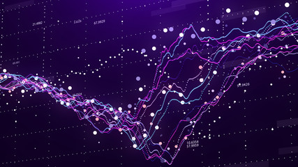 Fototapeta premium Stock market chart. Big Data. Business Graph. Investment graph. Abstract financial chart. 3D rendering.