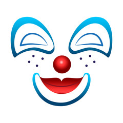 Carnival mask freckled clown on an isolated background. Vector